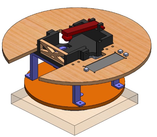 The finished CAD of our card dealer with turning gear(not integrated into table)