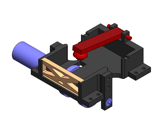 CAD image of just the card dealing mechanism